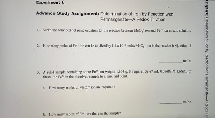 Advance study assignment determination of a chemical formula